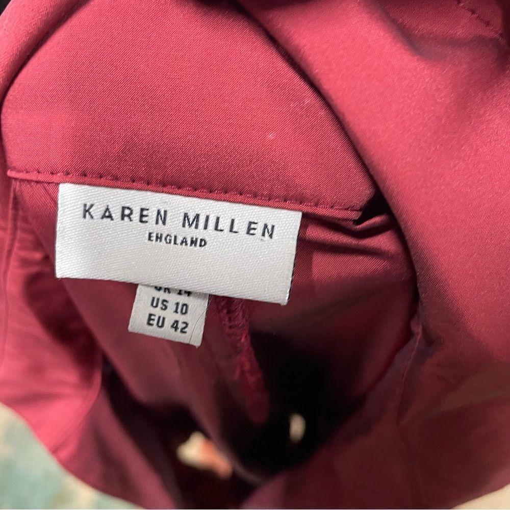 Karen Millen Exaggerated V-Neck Smocked Popover Top - Picture 7 of 8